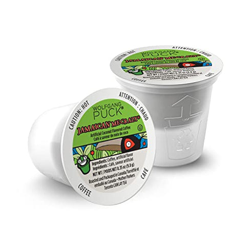 Wolfgang Puck Coffee Single Serve Capsules, Jamaican Me Crazy, Medium Roast, Compatible with Keurig K-Cup Brewers, 18 Count