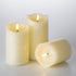 Eywamage Real Wick Wax Flameless Candles with Remote Set of 3, Electric LED Pillar Candles Battery Operated Ivory Timer Fake Candles, 3 Inch Diameter 4 5 6 Inch Tall