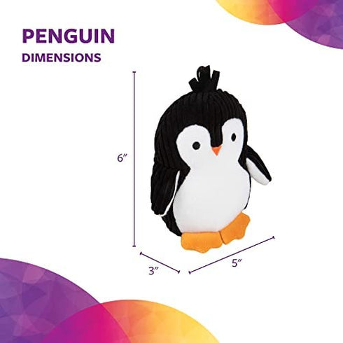 TrustyPup Penquin Plush Dog Toy with Silent Squeaker, Black and White, Medium, Model Number: 71136-99997-012
