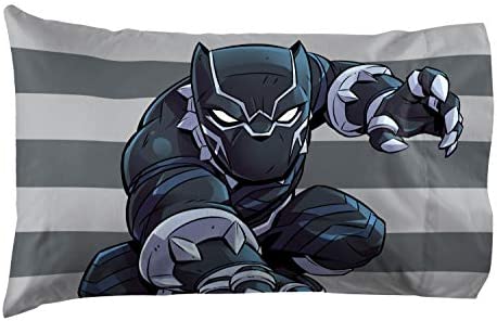 Jay Franco Marvel Super Hero Adventures City Heroes 1 Pack Pillowcase - Double-Sided Kids Super Soft Bedding - Features Spiderman & Black Panther (Official Marvel Product)