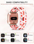 TOYOUTHS Elastic Band Compatible with Fitbit Versa/Versa 2 Scrunchie Bands Fabric Nylon Holiday Decoration Strap Fashion Versa Lite Special Edition Wristband Women Men (Christmas Santa, Large)