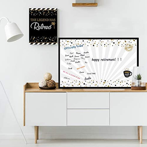 Retirement Party Decorations Jumbo Greeting Farewell Card Guest Book Happy Retirement Party Supplies Gifts for Office Men Women Co-Worker -The Legend Has Retired Card 14 x 22 Inches