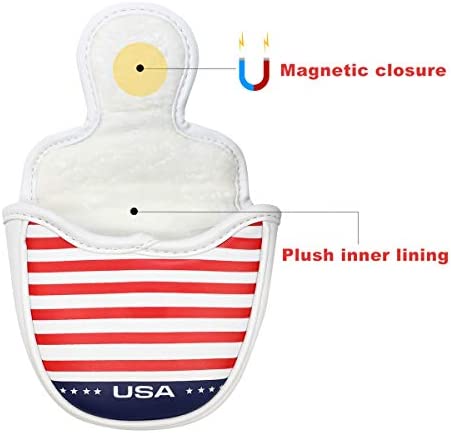 Golf Mallet Putter Head Cover Magnetic Headcover Head Covers Golf Club Accessory USA Statue of Liberty Thick Synthetic Leather for Odyssey 2ball 2 Ball Taylormade Scotty Cameron