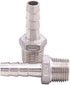 DERNORD Stainless Steel 1/2" Hose Barb x 1/2" NPT Male - Home Brew Pipe Fitting Pack of 2
