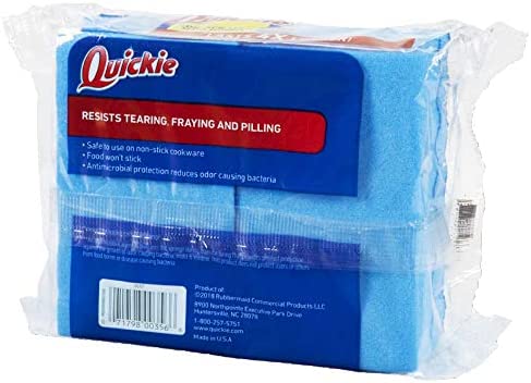 Quickie Long Lasting Non-Scratch Scrubber Sponge (4 Pack) (2051878), 4-Pack, Multi-Surface Kitchen Sponge