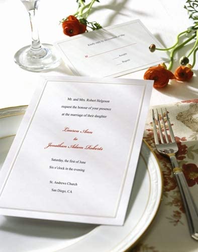 Gartner Studios Border Wedding Invitation Kit, Pearl White, 50-Count (61001)
