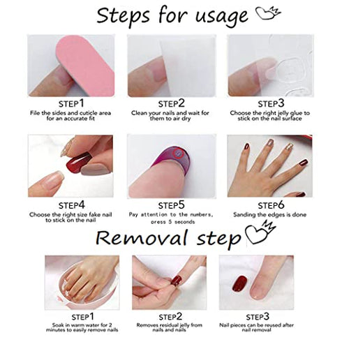Foccna Square Press on Toenails , French Fake Toenails , Nude Toenails Press on Nails Acrylic Fake Toe Nails ,Foot False Nails Glitter Press on Toe Nail Tips 24pcs