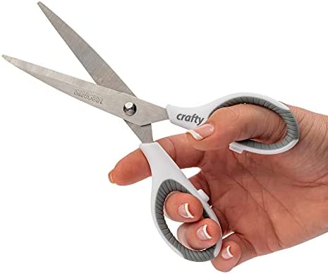 SINGER 07180 6-1/2-Inch Sewing Scissors with Pink and White Comfort Grip , Silver