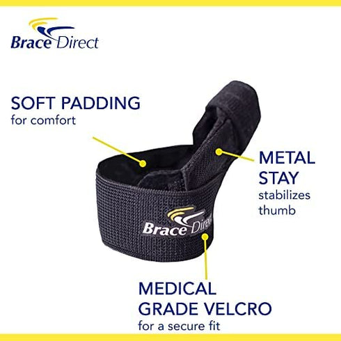 Mini Thumb Spica for Arthritis & DeQuervain Tenosynovitis Treatment-Stabilize CMC, MCP Joints Carpal Tunnel, Sprains, & Trigger Pain Relief by Brace Direct