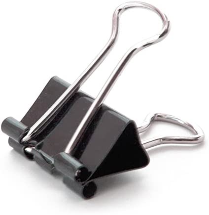 U Brands Binder Clips, Micro 1/2-Inch Width, 1/5-Inch Paper Holding Capacity, Black and Silver Steel, 100-Count - 650U08-24