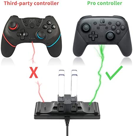 Controller Charger Dock for Nintendo Switch, 6 in 1 Charging Station for Nintendo Switch Joy-Con Controllers and Pro Controllers Black