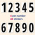 40 Pieces, 6" - Vinyl Number Stickers, Waterproof Large Stick On Numbers - Black Numbers