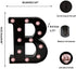 Obrecis LED Black Alphabet Marquee Letters Sign Light Up Marquee Number Letter Lights Sign with Diamond Bulb for Night Light Home Bar Christmas Lamp Birthday Party Wedding Decoration B
