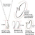 4PCS 925 Sterling Silver Jewelry Set for Women Teardrop Pendant Necklace Earrings Bracelet Ring Fit with Party Meeting Dating Wedding Daily Birthday Gift