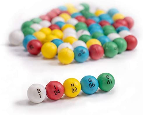 75 Multi-Color Bingo Balls| 3/5 inch Plastic Balls for Standard Bingo Cages and Raffles| Lost Bingo Ball Replacement