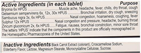SAMBUCOL BLACK ELDERBERRY COLD & FLU, 30 TAB, 30 Count (Pack of 2)