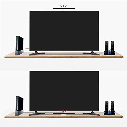 Aokin Sensor Bar for Wii, Replacement Wireless Infrared Ray Sensor Bar for Nintendo Wii and Wii U Console, Includes Clear Stand, White