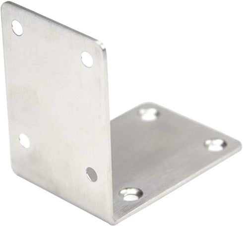 TOVOT 4 PCS 2.68 inch X 2.68 inch Stainless Steel Shelf Support Brace Corner Angle Brackets Angle Code w/Screws for Wooden Furniture