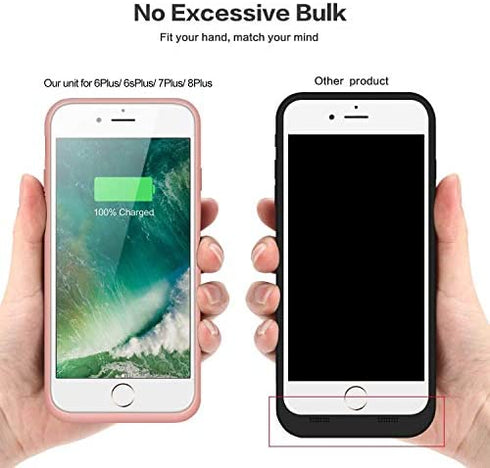 Battery Case for iPhone 6s Plus/6 Plus/7 Plus/8 Plus 8500mAh, Rechargeable Charging Case for iPhone 6Plus Extended Battery Pack Charger Apple 6s Plus Portable Power Bank Cover for 7P 8P (Rose Gold)