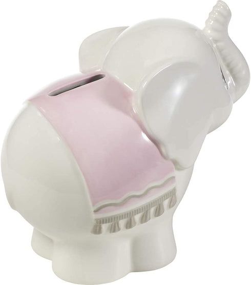Precious Moments Baby Ceramic Figurine Elephant Money Bank, One Size, Pink