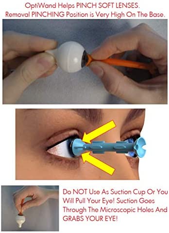 OptiWand Soft Contact Lens Insertion and Removal Tool. It Will Help Pinch The Soft Lens. This is not a Suction Cup for Soft Lens Removal