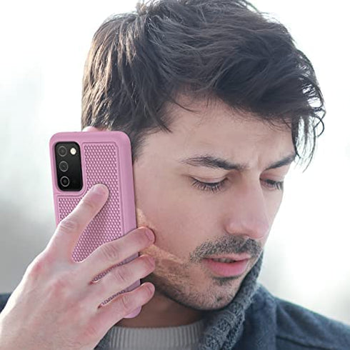 for Samsung Galaxy A03s Case Shockproof: Dual Layer Protective Heavy Duty Cell Phone Cover Rugged with Non Slip Textured Back - Military Protection Bumper Tough - 6.5inch (Raspberry Pink)