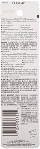 L'Oreal Paris Makeup Infallible Pro-Last Pencil Eyeliner, Waterproof and Smudge-Resistant, Glides on Easily to Create any Look, Brown, 0.042 oz.