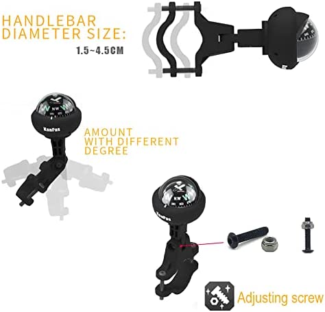 KanPas V39-2 Ball Compass with Fixture for Bicycle Motorcycle