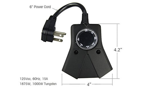 ECOPlugs Outdoor Light Timer Outlet waterproof, Christmas Lights Timer Outlet Switch, Electrical Outlet Timers Programmable Outdoor