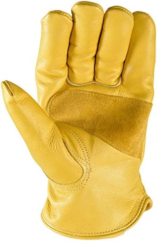 Wells Lamont Men's Winter Work Gloves, | Puncture, Abrasion Resistant | 100-gram Thinsulate, Cowhide Leather, Fleece-Lined Leather | Extra Large (1108XL) , Saddletan