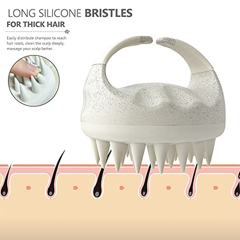 Sndyi Scalp Massager Shampoo Brush, Scalp Scrubber with Soft Silicone Bristles, Scalp Exfoliator for Dandruff Removal, Scalp Massager for Hair Growth, Wet Dry Hair Brush for Scalp Care