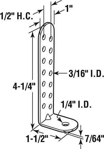Prime-Line RG 18610 Hurricane Condenser Brackets, 4-1/4 inch, Steel, Zinc Plated, Adjustable (Pack Of 4),