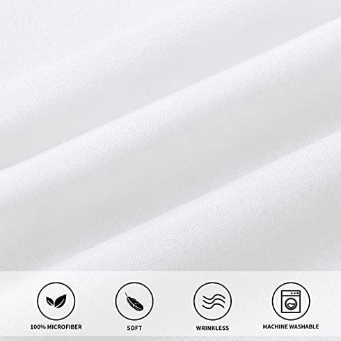 Easy-Going Bed Skirt for Queen or King Size Bed, 18 Inch Tailored Drop, Fitted with Adjustable Elastic Belt, Convenient to Use Without Lift The Mattress (Queen/King, White)
