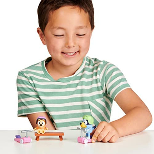 Bluey Vehicle 2-Pack, 2.5-3" Bluey & Bingo Articulated Figures - Scooter Time