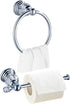 WOLIBEER Chrome Toilet Paper Holder Hand Towel Ring Towel Holder Crystal Bathroom Accessories Polished Wall Mounted 2 Pieces