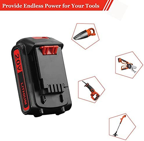 LBXR20 3000mAh Replacement for Black and Decker 20V Lithium Battery Compatible with B and D 20-Volt Max LBX20 LB20 LST220 LBXR20B-2 LBX4020 LBXR2020-OPE LB2X4020-OPE Cordless Power Tools