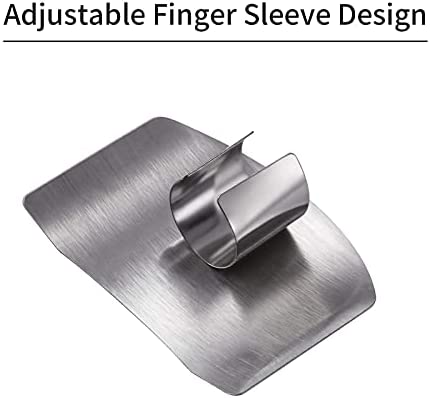 Akkya Finger Guards for Cutting Stainless Steel Finger Protector for Knife Cutting Kitchen Tool Finger Guard for Food Chopping Cutting Avoid Hurting 4 Pack