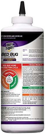 Hot Shot Bed Bug Killer Dust With Diatomaceous Earth 8 Ounces, Treatment For Bed Bugs