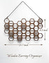 Heesch Hanging Earring Holder Honeycomb Earring Organizer Wall Mount Earring Display Wood Hanging Jewelry Organizer for Stud Earrings, Necklaces (Walnut)