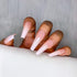 Morily 24pcs Fake Nails Ombre Ballerina Long Coffin Press on Nail False Tips Artificial Finger Manicure for Women and Girls (White)