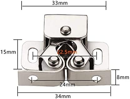 20 Pcs Cupboard Door Double Roller Catch, Kitchen Cabinet Door Latch Fasteners Door Stops Hardware Roller Catch Home Tool with Screws