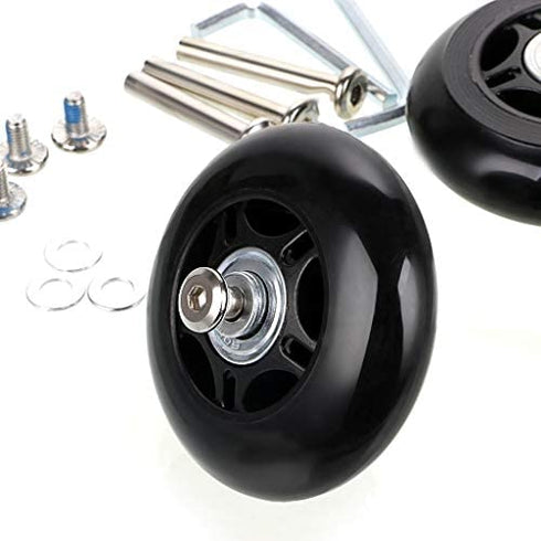 OwnMy 75 x 24mm Luggage Suitcase Replacement Wheels, Rubber Swivel Caster Wheels Bearings Repair Kits, Set of 2