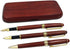3 Pcs Wooden Pens Set with Pen Gift Case/Best Writing Fountain Pen, Fancy Ballpoint Pen and Luxury Gel Pen with Ink Refills, Promotional Business Designer Pens