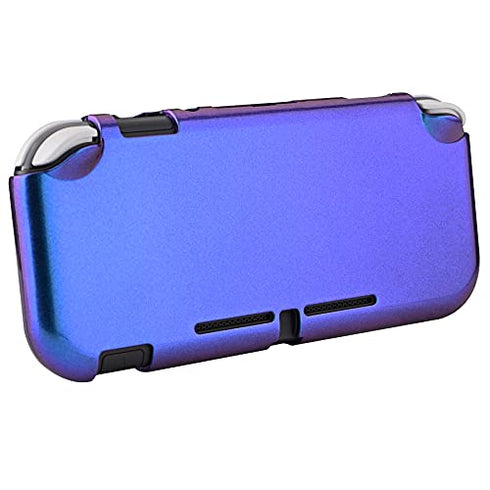 eXtremeRate PlayVital Glossy Chameleon Purple Blue Protective Case for Nintendo Switch Lite, Hard Cover Protector for Nintendo Switch Lite - 1 x Black Border Tempered Glass Screen Protector Included