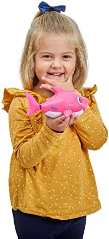 Robo Alive Junior Baby Shark Battery-Powered Sing and Swim Bath Toy by ZURU - Mommy Shark (Pink) (Custom Packaging)