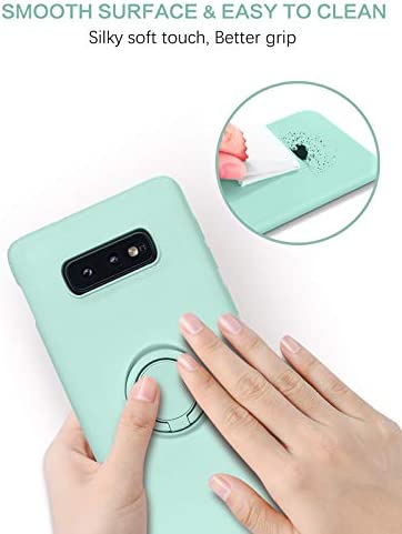 BENTOBEN Samsung Galaxy S10e Case, Slim Silicone Soft Rubber with 360° Ring Holder Kickstand Car Mount Supported Shockproof Bumper Protective Case Cover for Samsung Galaxy S10e 5.8" (2019), Mint Green