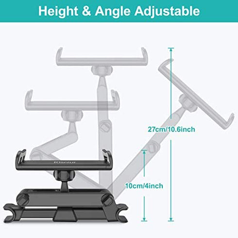 Klsniur Car Headrest Mount, Tablet Headrest Holder, Car Backseat Seat Mount Holder Universal 360° Rotating Adjustable for 6"-10.5" Tablet iPad iPad Air iPad Mini,Samsung Galaxy