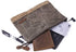 Gootium Waxed Canvas Zip Pouch Set - Zippered Makeup Bag Office Supply Folio Pencil Bag Multipurpose Organizer Accessories Holder (2-PACK)