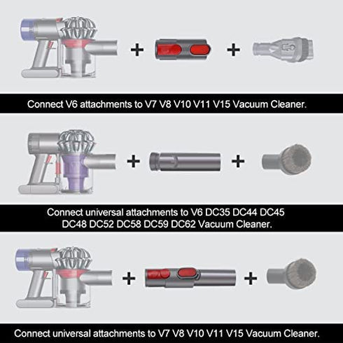 LANMU Attachment Adapter Compatible with Dyson V15 V11 V10 V8 V7 V6 Outsize Vacuum Cleaner, Universal Tool Adaptor Convertor