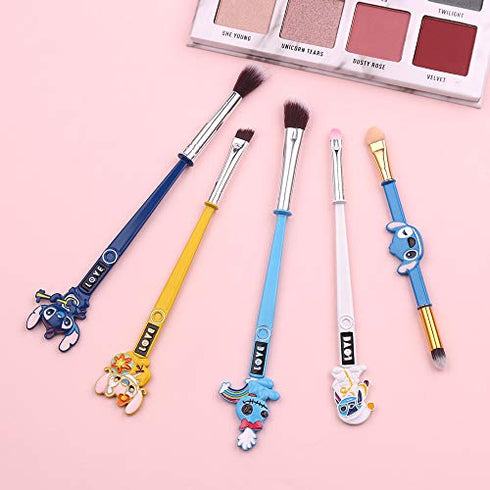 Interstellar Baby Makeup Brushes Set - 5Pcs Creative Stitch Theme Cosmetic Brushes Set, Premium Synthetic Foundation Eyeshades Brush Set Best Gift for Young Girl Women